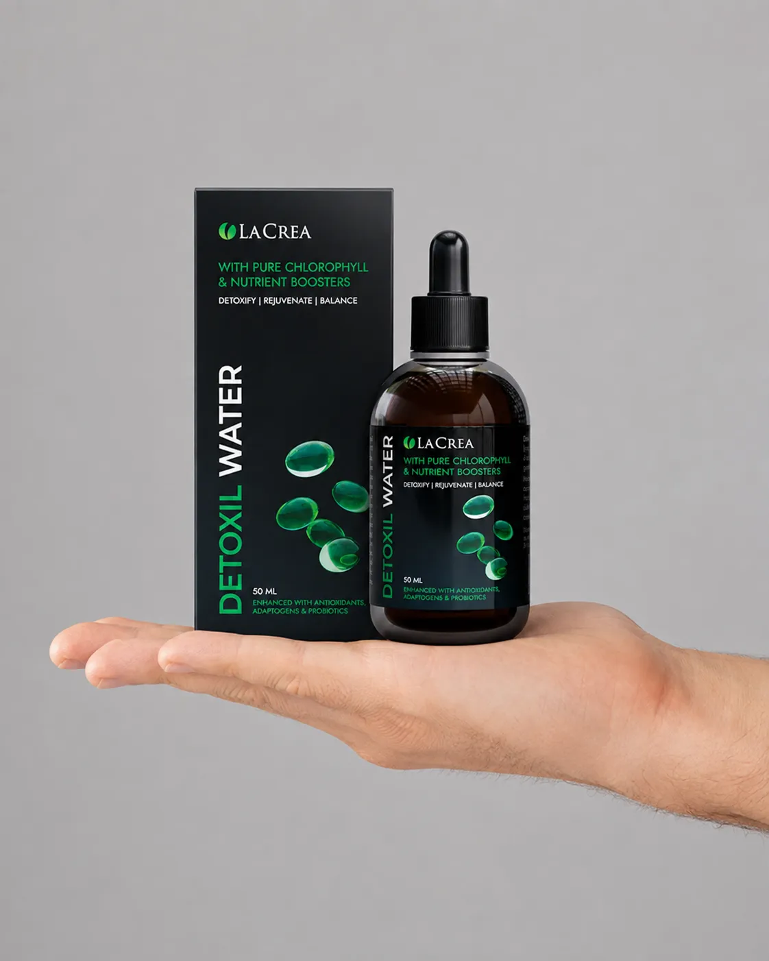Detoxil water — le produit en main